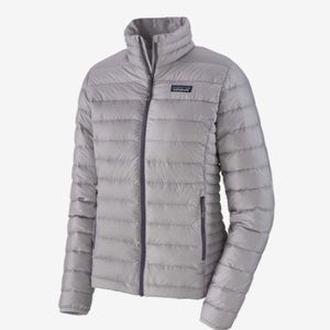 Patagonia grey down weather jacket in small